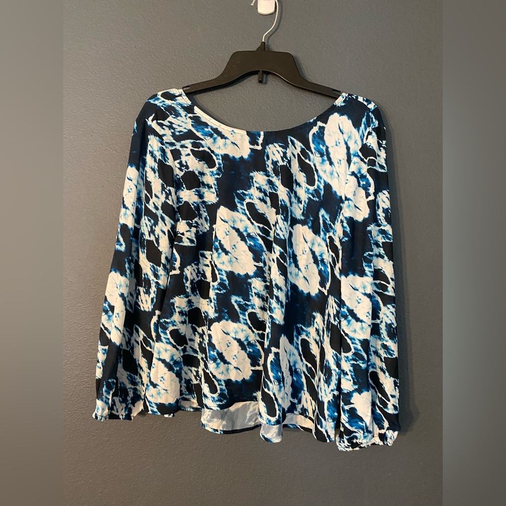 Womens large blouse tie dye lovers + friends new with tag blue Nordstrom